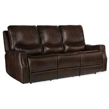 Gage Leather Power Reclining Sofa With Power Headrest